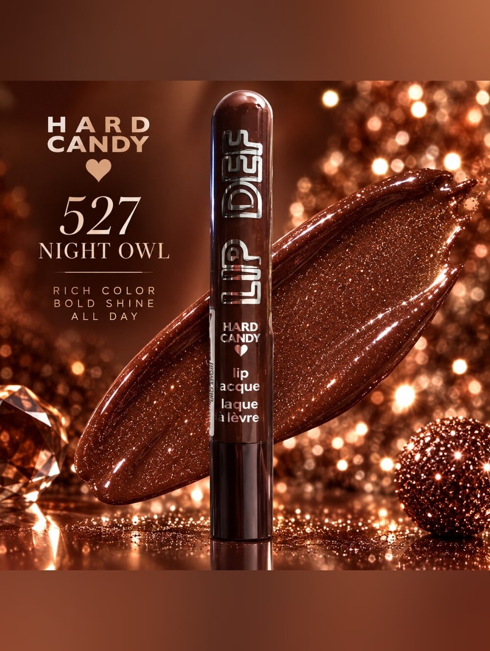 Hard Candy Lip Lacquer 527 Night Owl - Shimmering Bronze